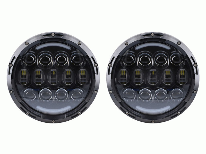 7 Inch LED Headlights - RGB Backlit