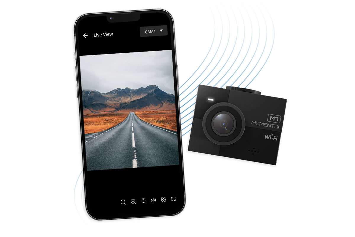 Momento M6 2-Channel Dash Cam with Wi-Fi Connectivity
